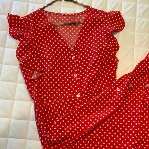 Red/White Polka-Dot Dress